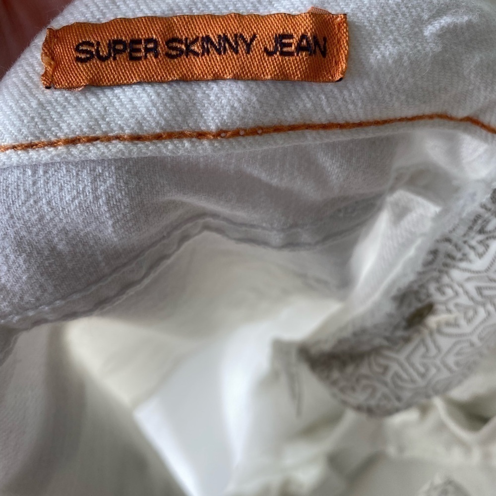 𝅺Tory Burch White Denim Jeans Women’s Size 30 Super Skinny Jeans - Picture 9 of 10